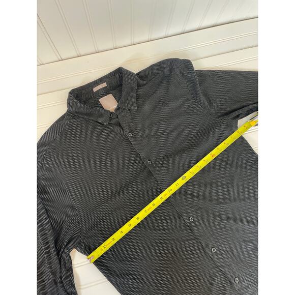 A-FRAME Men’s Black & White Dotted 100% Cotton Button Up Slim Fit Shirt Size L - Picture 5 of 6